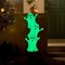 Halloween Yard Stake, 38.6" Glow in The Dark Metal Stacked Ghost with Green